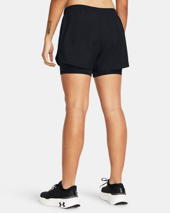 Women's UA Fly-By 2-in-1 Shorts in Black image number 1